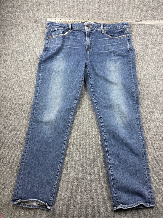 PAIGE Denim - PAIGE Brigitte Mid Rise Boyfriend Cropped Dark Blue  Jeans, Size 31